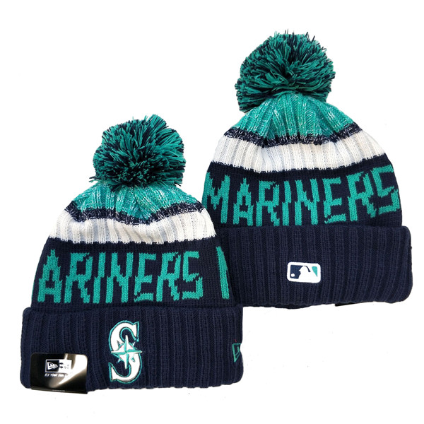 Mariners Team Logo Pom Knit Hat YD Mariners Team Logo Pom Knit Hat YD