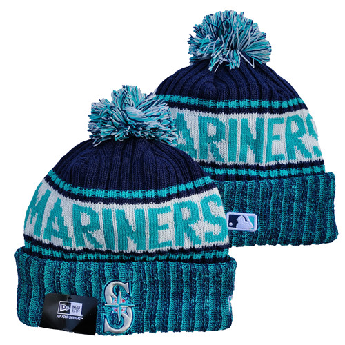 Mariners Team Logo Pom Knit Hat YD Mariners Team Logo Pom Knit Hat YD
