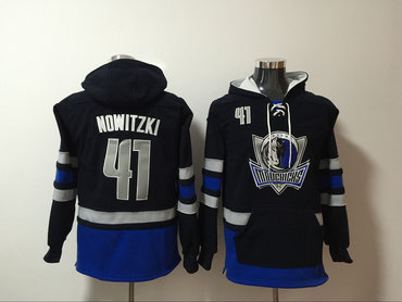 Mavericks 41 Dirk Nowitzki Black All Stitched Hooded Sweatshirt Mavericks 41 Dirk Nowitzki Black All Stitched Hooded Sweatshirt