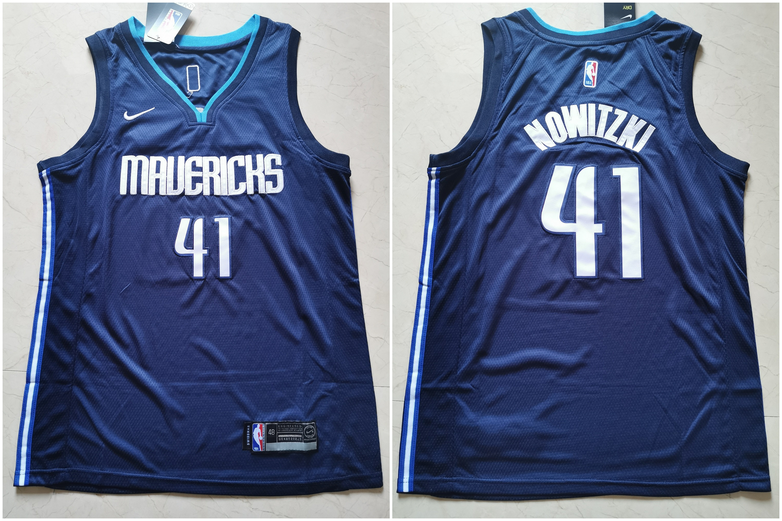 Mavericks 41 Dirk Nowitzki Navy Nike Swingman Jerseys