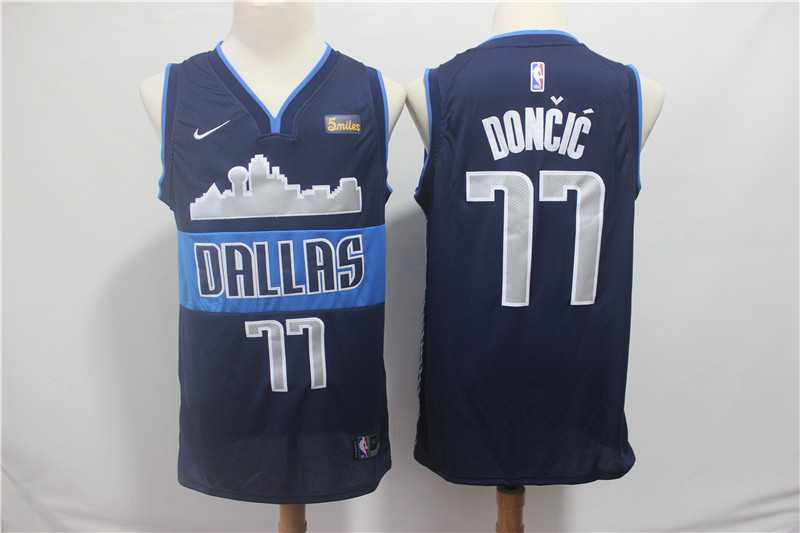 Mavericks 77 Luka Doncic Navy Nike Swingman Jersey