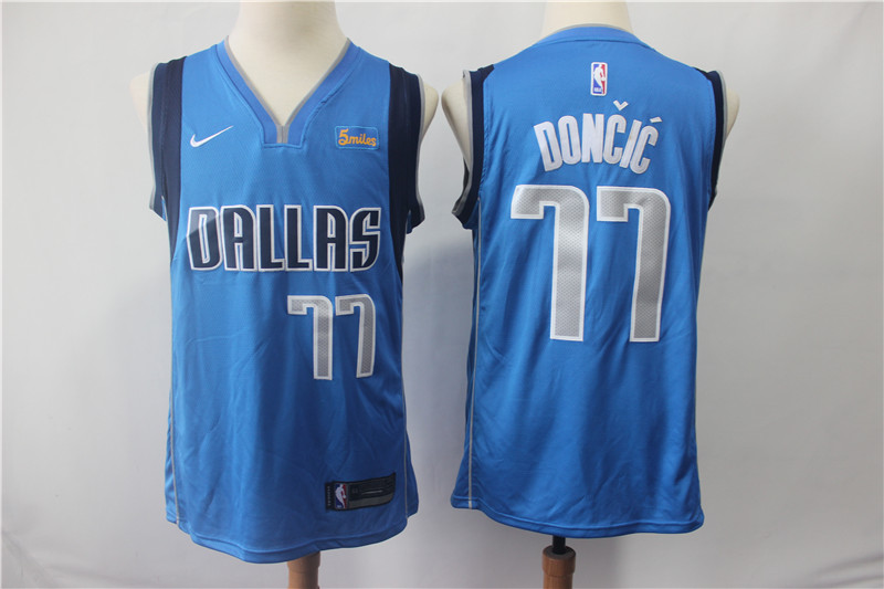 Mavericks 77 Luka Doncic Royal Nike Swingman Jersey