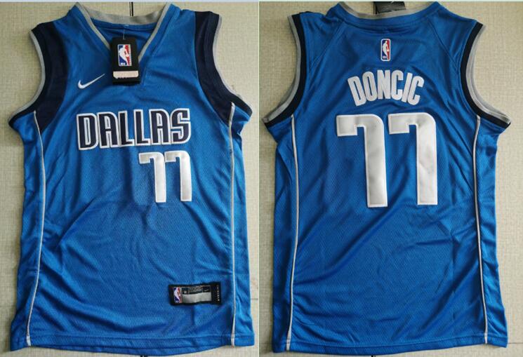Youth Mavericks 77 Luka Doncic Royal Nike Swingman Jersey