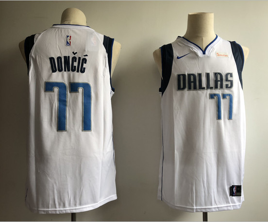 Mavericks 77 Luka Doncic White Nike Swingman Jersey