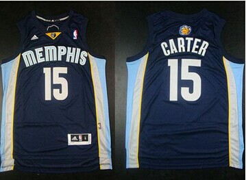 Memphis Grizzlies #15 Vince Carter Revolution 30 Dark Blue Stitched NBA Jersey