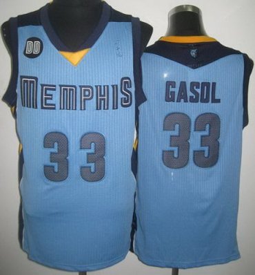 Memphis Grizzlies 33 Marc Gasol Light Blue Revolution 30 NBA Jerseys