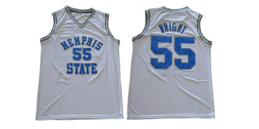 Memphis Tigers 55 Lorenzen Wright White College Basketball Jersey