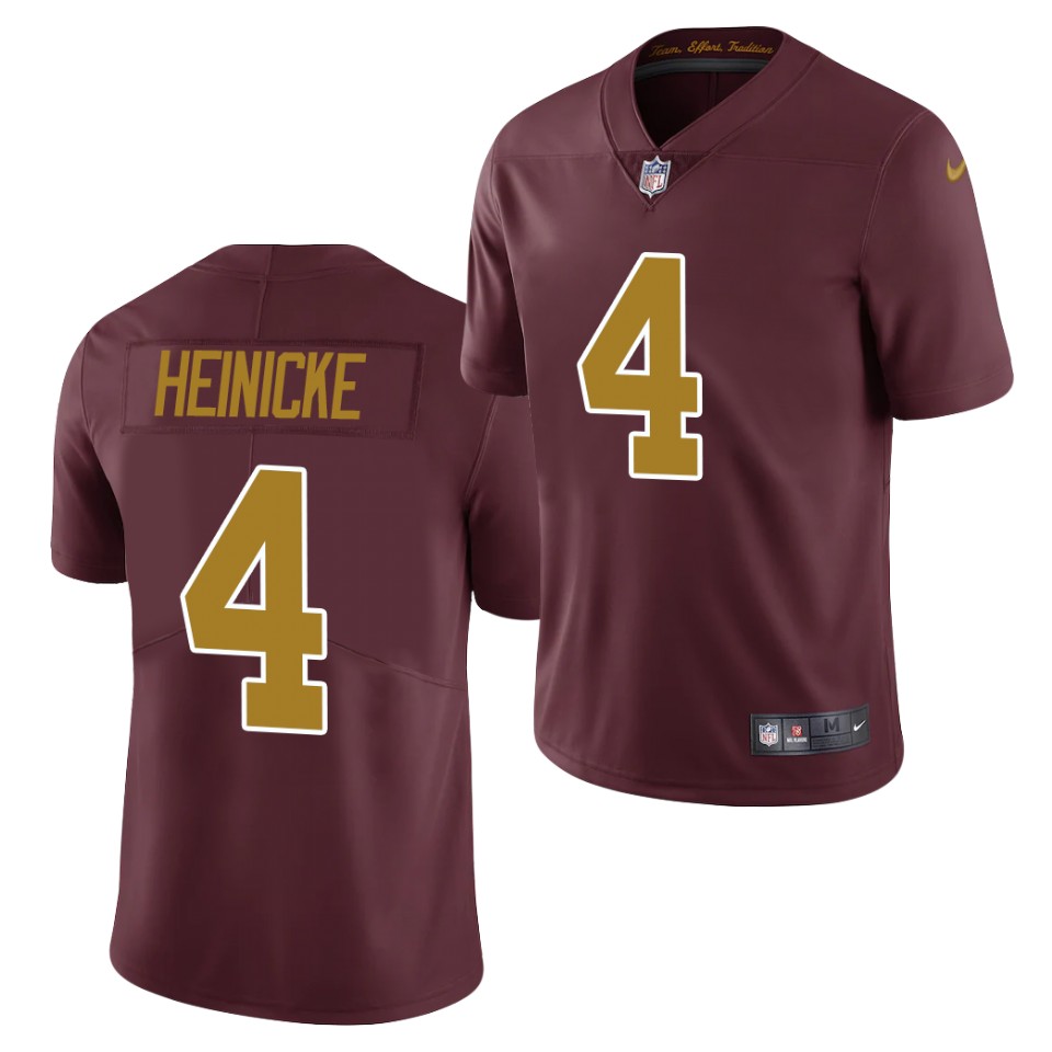 Men 's Washington Redskins #4 Taylor Heinicke Burgundy 2021 Vapor Limited Alternate Jersey Men 's Washington Redskins #4 Taylor Heinicke Burgundy 2021 Vapor Limited Alternate Jersey