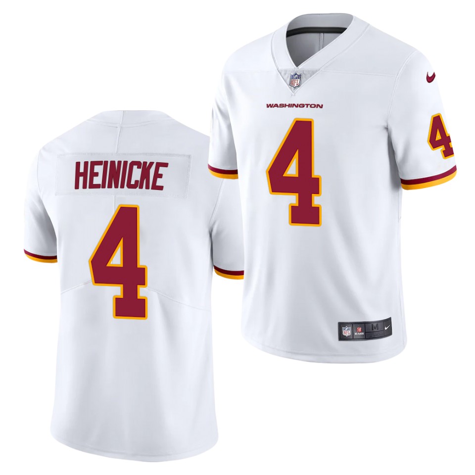 Men 's Washington Redskins Football Team #4 Taylor Heinicke White 2021 Vapor Limited Jersey Men 's Washington Redskins Football Team #4 Taylor Heinicke White 2021 Vapor Limited Jersey
