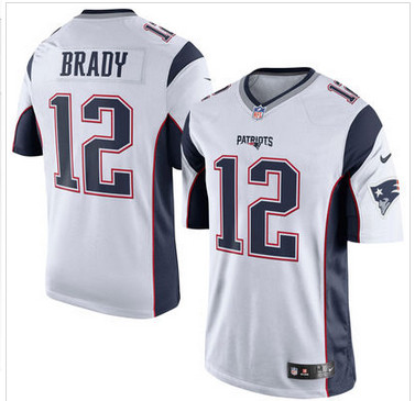 Men''s New England Patriots Tom Brady Nike White Limited Jersey