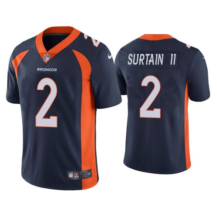 Men's #2 Patrick Surtain II Navy 2021 NFL Draft Vapor Limited Jersey Men's #2 Patrick Surtain II Navy 2021 NFL Draft Vapor Limited Jersey