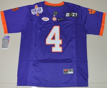 Men's 2017 Clemson Tigers #4 Deshaun Watson Purple  Jersey
