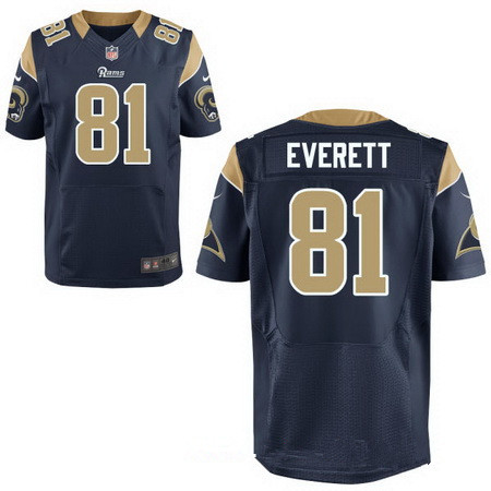 Men's 2017 NFL Draft Los Angeles Rams #81 Gerald Everett Navy Blue Team Color Stitched NFL Nike Elite Jersey Men's 2017 NFL Draft Los Angeles Rams #81 Gerald Everett Navy Blue Team Color Stitched NFL Nike Elite Jersey