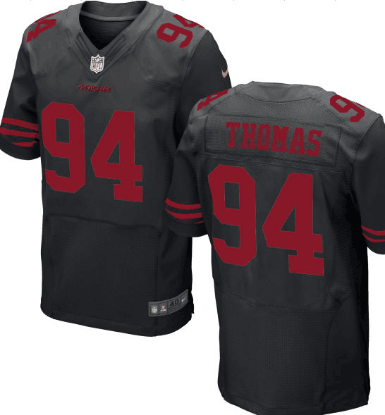 Men's 2017 NFL San Francisco 49ers #94 Solomon Thomas Black Stitched NFL Nike Elite Jersey Men's 2017 NFL San Francisco 49ers #94 Solomon Thomas Black Stitched NFL Nike Elite Jersey