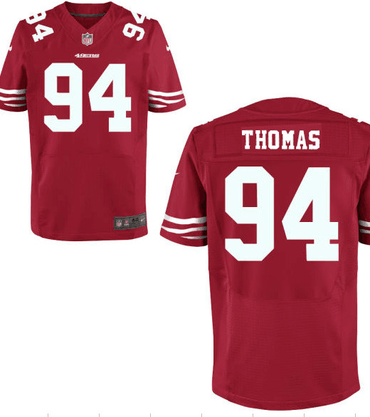 Men's 2017 NFL San Francisco 49ers #94 Solomon Thomas Red Team Color Stitched NFL Nike Elite Jersey Men's 2017 NFL San Francisco 49ers #94 Solomon Thomas Red Team Color Stitched NFL Nike Elite Jersey