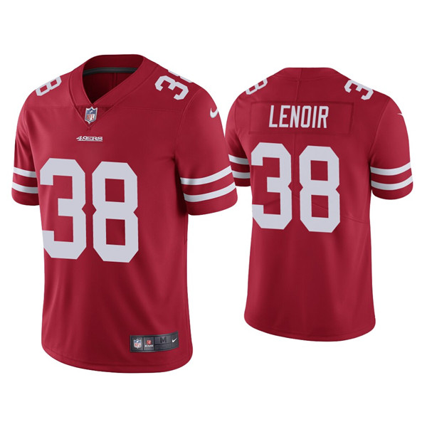 Men's 49ers #38 Deommodore Lenoir Red Vapor Limited Jersey