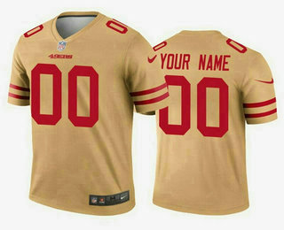 Men's 49ers Customized Gold Inverted Legend NFL Jersey Men's 49ers Customized Gold Inverted Legend NFL Jersey
