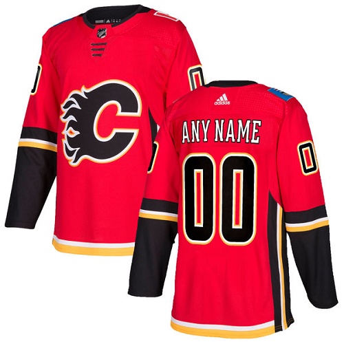 Men's Adidas Flames Personalized Authentic Red Home NHL Jersey Men's Adidas Flames Personalized Authentic Red Home NHL Jersey
