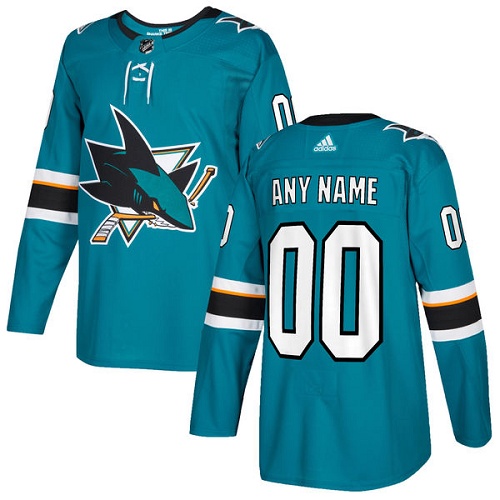Men's Adidas Sharks Personalized Authentic Teal Green Home NHL Jersey Men's Adidas Sharks Personalized Authentic Teal Green Home NHL Jersey