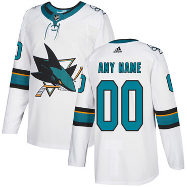 Men's Adidas Sharks Personalized Authentic White Road NHL Jersey Men's Adidas Sharks Personalized Authentic White Road NHL Jersey