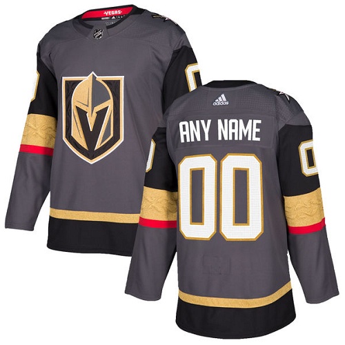 Men's Adidas Vegas Golden Knights Personalized Authentic Gray Home NHL Jersey Men's Adidas Vegas Golden Knights Personalized Authentic Gray Home NHL Jersey
