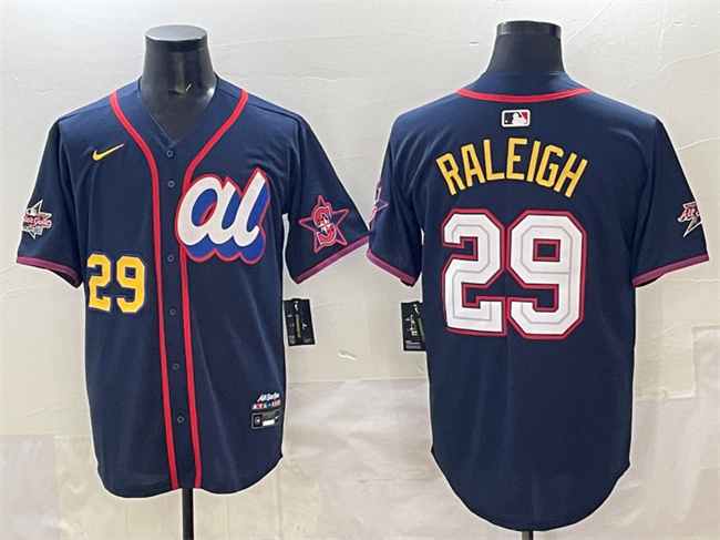 Men's American League #29 Cal Raleigh Navy 2025 All-Star Edition V2 Limited Stitched Baseball Jersey Men's American League #29 Cal Raleigh Navy 2025 All-Star Edition V2 Limited Stitched Baseball Jersey