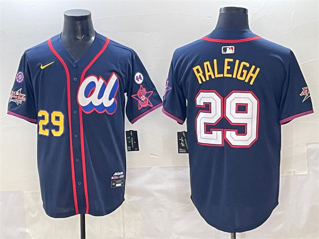 Men's American League #29 Cal Raleigh Navy 2025 All-Star Edition V3 Limited Stitched Baseball Jersey Men's American League #29 Cal Raleigh Navy 2025 All-Star Edition V3 Limited Stitched Baseball Jersey