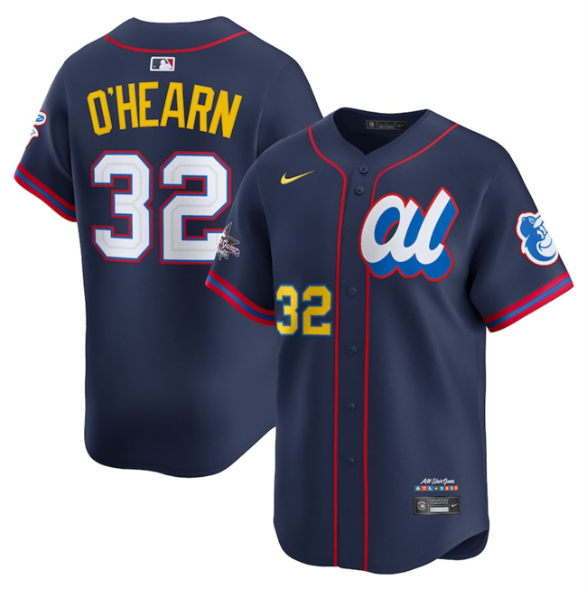 Men's American League #32 Ryan O'Hearn Navy 2025 All-Star Edition Limited Stitched Baseball Jersey Men's American League #32 Ryan O'Hearn Navy 2025 All-Star Edition Limited Stitched Baseball Jersey