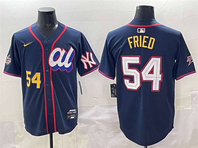 Men's American League #54 Max Fried Navy 2025 All-Star Edition Limited Stitched Baseball Jersey Men's American League #54 Max Fried Navy 2025 All-Star Edition Limited Stitched Baseball Jersey
