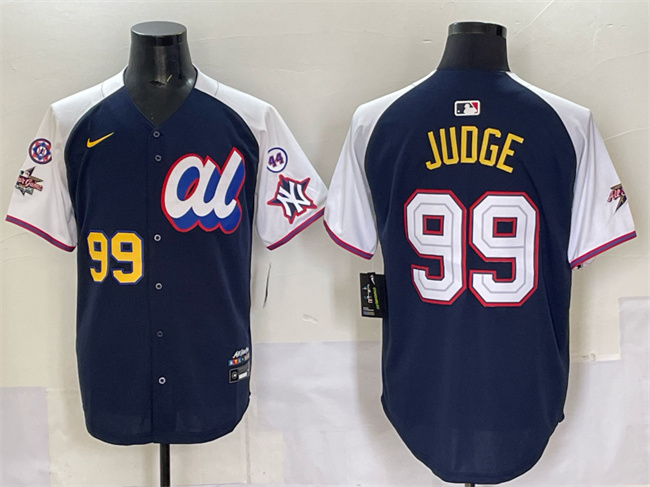Men's American League #99 Aaron Judge Navy Alternate 2025 All-Star With Patch Edition Limited Stitched Baseball Jersey Men's American League #99 Aaron Judge Navy Alternate 2025 All-Star With Patch Edition Limited Stitched Baseball Jersey