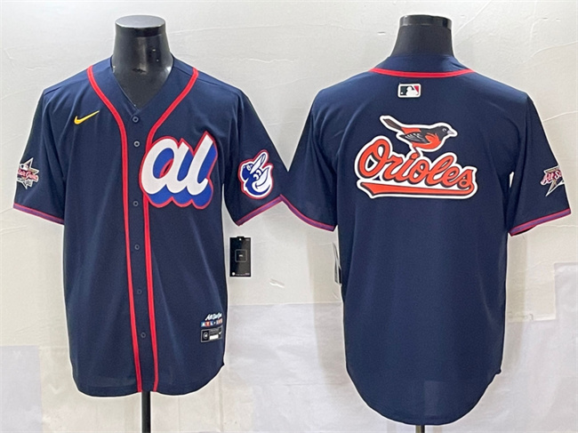 Men's American League Baltimore Orioles Team Big Logo Navy 2025 All-Star Edition Limited Stitched Baseball Jersey Men's American League Baltimore Orioles Team Big Logo Navy 2025 All-Star Edition Limited Stitched Baseball Jersey