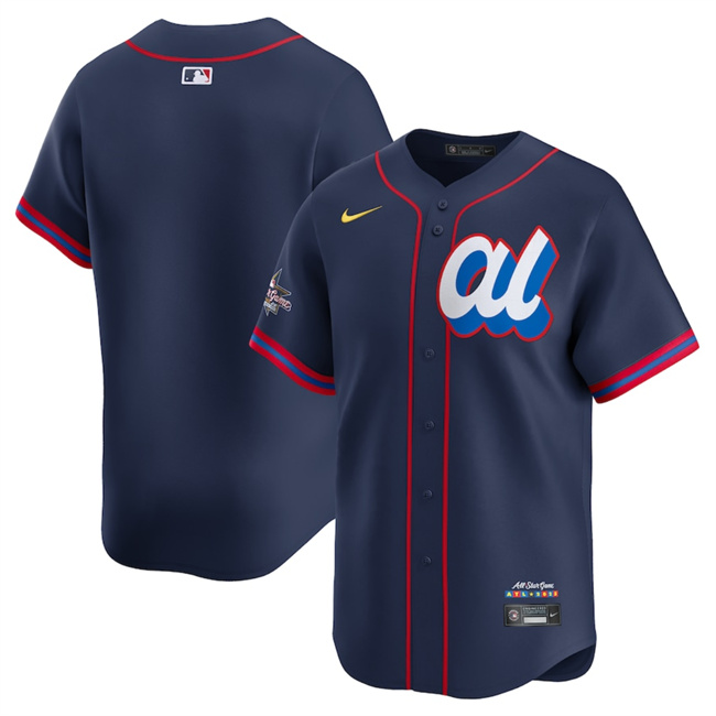 Men's American League Blank Navy 2025 All-Star Limited Stitched Baseball Jersey Men's American League Blank Navy 2025 All-Star Limited Stitched Baseball Jersey