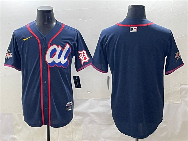 Men's American League Detroit Tigers Blank Navy 2025 All-Star Edition Limited Stitched Baseball Jersey Men's American League Detroit Tigers Blank Navy 2025 All-Star Edition Limited Stitched Baseball Jersey
