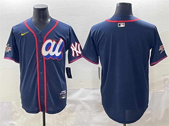 Men's American League New York Yankees Blank Navy 2025 All-Star Edition Limited Stitched Baseball Jersey Men's American League New York Yankees Blank Navy 2025 All-Star Edition Limited Stitched Baseball Jersey