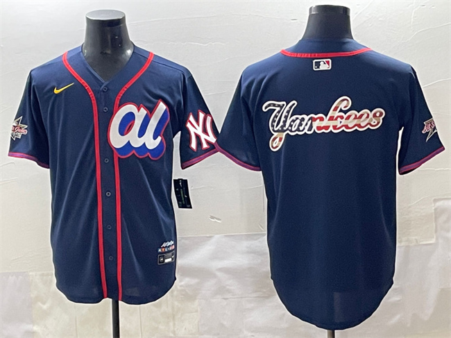 Men's American League New York Yankees Team Big Logo Navy 2025 All-Star Edition Limited Stitched Baseball Jersey 002 Men's American League New York Yankees Team Big Logo Navy 2025 All-Star Edition Limited Stitched Baseball Jersey 002