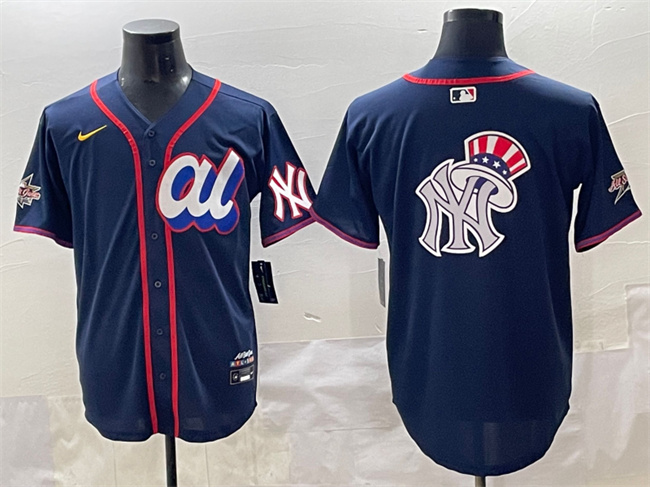 Men's American League New York Yankees Team Big Logo Navy 2025 All-Star Edition Limited Stitched Baseball Jersey 003 Men's American League New York Yankees Team Big Logo Navy 2025 All-Star Edition Limited Stitched Baseball Jersey 003