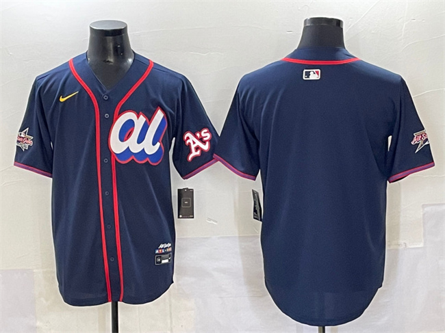 Men's American League Oakland Athletics Blank Navy 2025 All-Star Edition Limited Stitched Baseball Jersey Men's American League Oakland Athletics Blank Navy 2025 All-Star Edition Limited Stitched Baseball Jersey