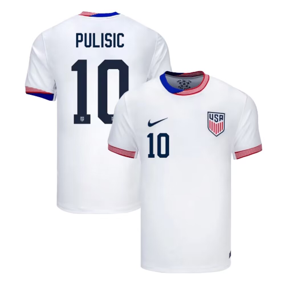 Men's American Team #10 Christian Pulisic 2024-25 Home Soccer Jersey Suit Men's American Team #10 Christian Pulisic 2024-25 Home Soccer Jersey Suit