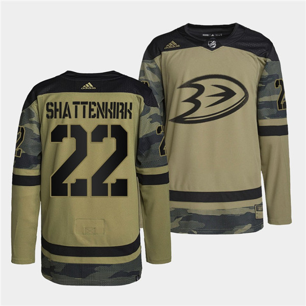 Men's Anaheim Ducks #22 Kevin Shattenkirk 2022 Camo Military Appreciation Night Stitched Jersey Men's Anaheim Ducks #22 Kevin Shattenkirk 2022 Camo Military Appreciation Night Stitched Jersey
