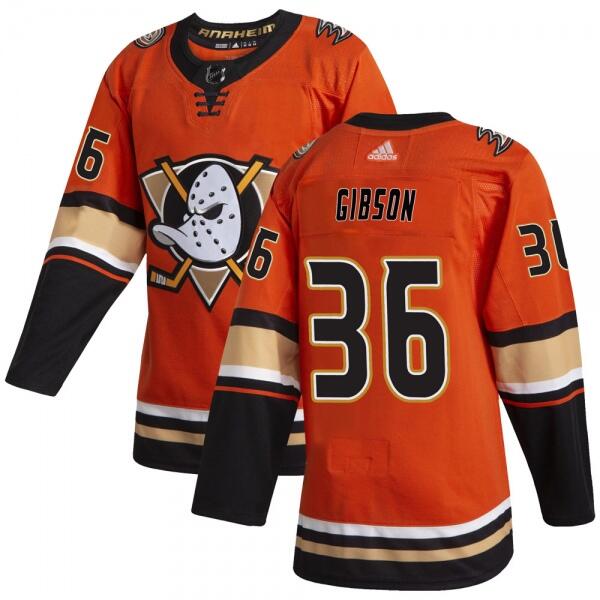 Men's Anaheim Ducks #36 John Gibson Orange Stitched Jersey Men's Anaheim Ducks #36 John Gibson Orange Stitched Jersey