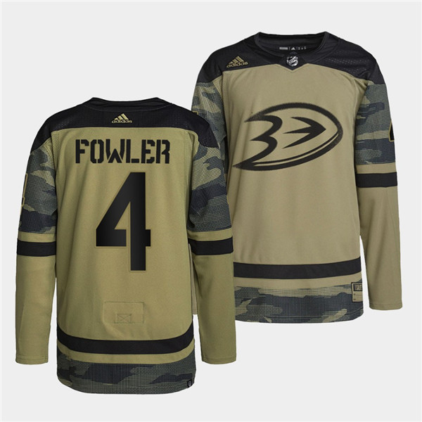 Men's Anaheim Ducks #4 Cam Fowler 2022 Camo Military Appreciation Night Stitched Jersey Men's Anaheim Ducks #4 Cam Fowler 2022 Camo Military Appreciation Night Stitched Jersey