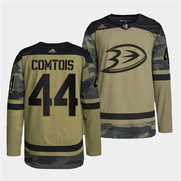 Men's Anaheim Ducks #44 Max Comtois 2022 Camo Military Appreciation Night Stitched Jersey Men's Anaheim Ducks #44 Max Comtois 2022 Camo Military Appreciation Night Stitched Jersey