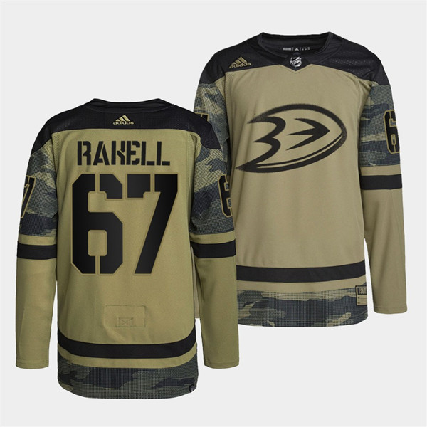 Men's Anaheim Ducks #67 Rickard Rakell 2022 Camo Military Appreciation Night Stitched Jersey Men's Anaheim Ducks #67 Rickard Rakell 2022 Camo Military Appreciation Night Stitched Jersey