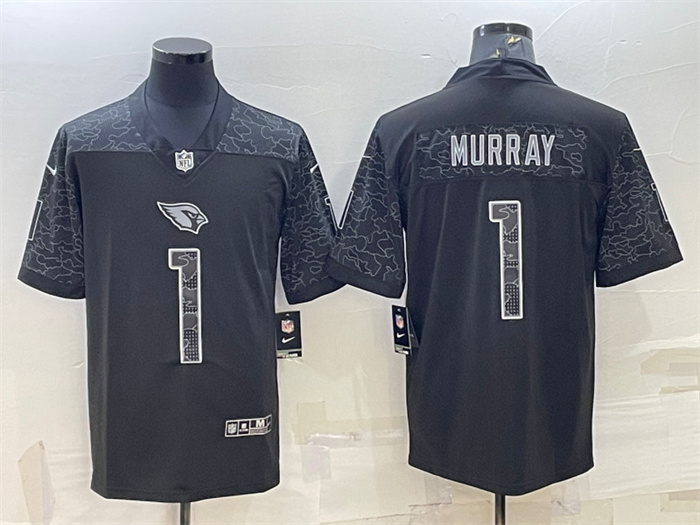Men's Arizona Cardinals  #1 Kyler Murray Black Reflective Limited Stitched Football Jersey
