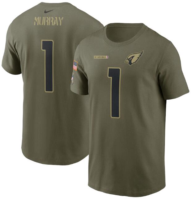 Men's Arizona Cardinals #1 Kyler Murray 2021 Olive Salute To Service Legend Performance T-Shirt Men's Arizona Cardinals #1 Kyler Murray 2021 Olive Salute To Service Legend Performance T-Shirt