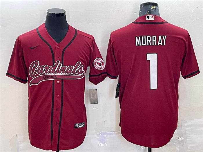 Men's Arizona Cardinals #1 Kyler Murray Red With Patch Cool Base Stitched Baseball Jersey Men's Arizona Cardinals #1 Kyler Murray Red With Patch Cool Base Stitched Baseball Jersey