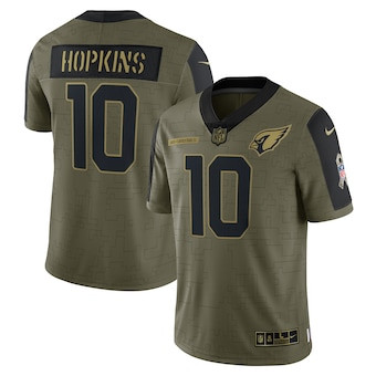 Men's Arizona Cardinals #10 DeAndre Hopkins Nike Olive 2021 Salute To Service Limited Player Jersey Men's Arizona Cardinals #10 DeAndre Hopkins Nike Olive 2021 Salute To Service Limited Player Jersey
