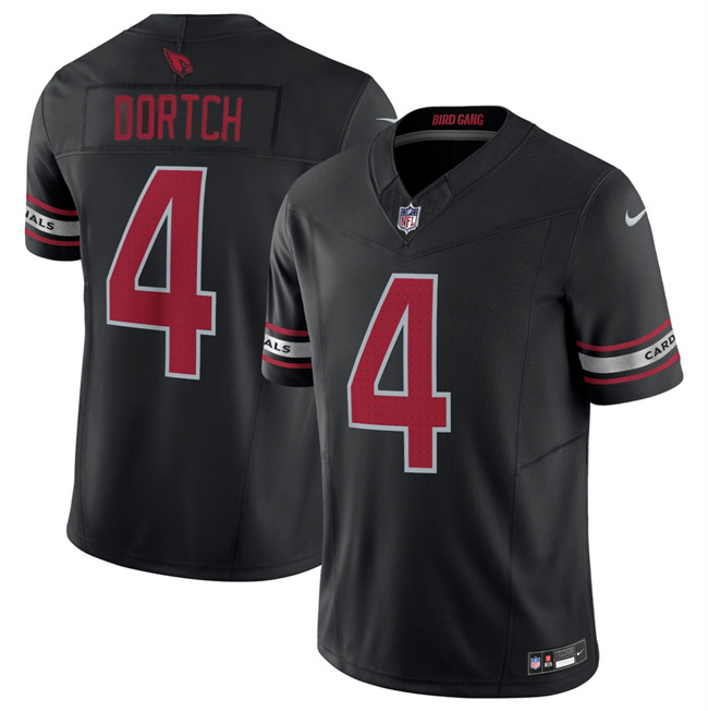 Men's Arizona Cardinals #4 Greg Dortch Black 2024 F.U.S.E. Vapor Untouchable Limited Stitched Football Jersey Men's Arizona Cardinals #4 Greg Dortch Black 2024 F.U.S.E. Vapor Untouchable Limited Stitched Football Jersey