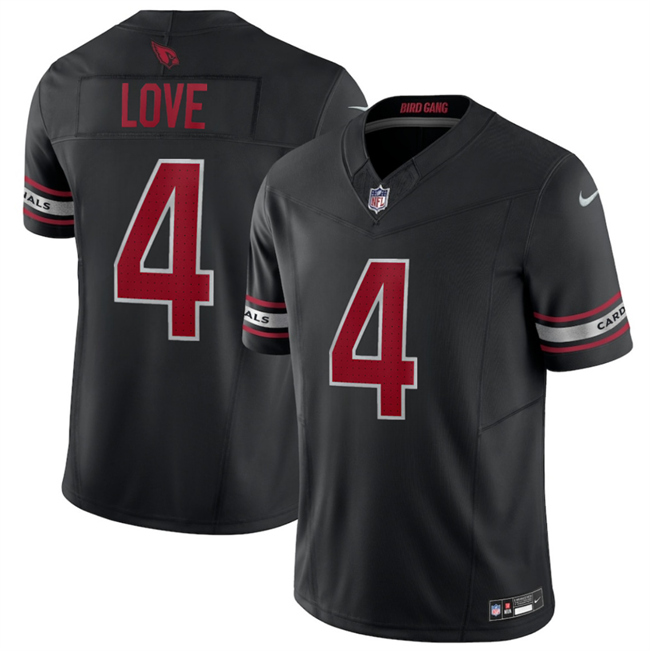 Men's Arizona Cardinals #4 Jeremiyah Love Black 2026 Draft F.U.S.E. Vapor Untouchable Limited Stitched Jersey Men's Arizona Cardinals #4 Jeremiyah Love Black 2026 Draft F.U.S.E. Vapor Untouchable Limited Stitched Jersey