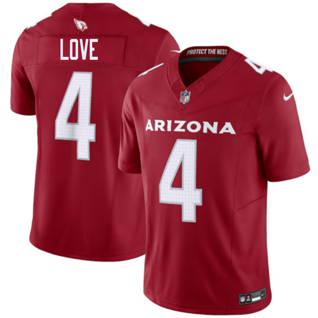 Men's Arizona Cardinals #4 Jeremiyah Love Red 2026 Draft F.U.S.E. Vapor Untouchable Limited Stitched Jersey Men's Arizona Cardinals #4 Jeremiyah Love Red 2026 Draft F.U.S.E. Vapor Untouchable Limited Stitched Jersey